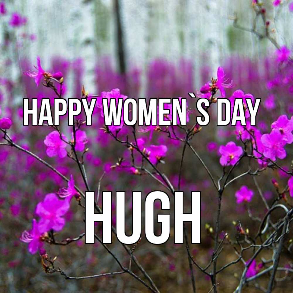 Greetings card с именем, Hugh happy women`s day дикие цветы Greetings with text for free download 